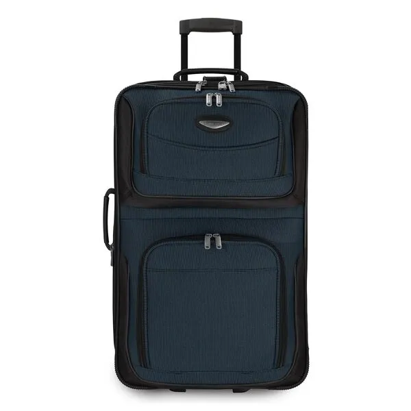 Travel Select Amsterdam Expandable Rolling Upright Luggage, Navy, Checked-Medium 25-Inch