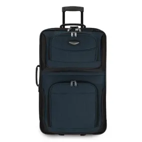 Travel Select Amsterdam Expandable Rolling Upright Luggage, Navy, Checked-Medium 25-Inch